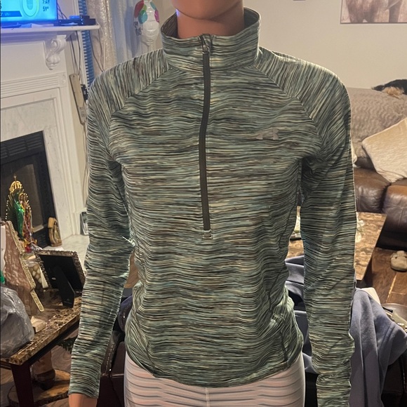 Under Armour Sweaters - Under Armour Green Patterned Quarter-Zip Top